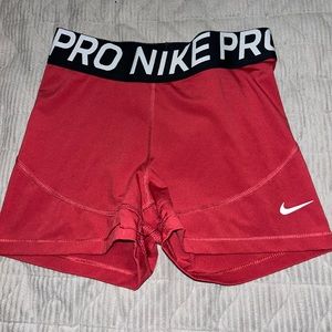Red Nike Pro Shorts